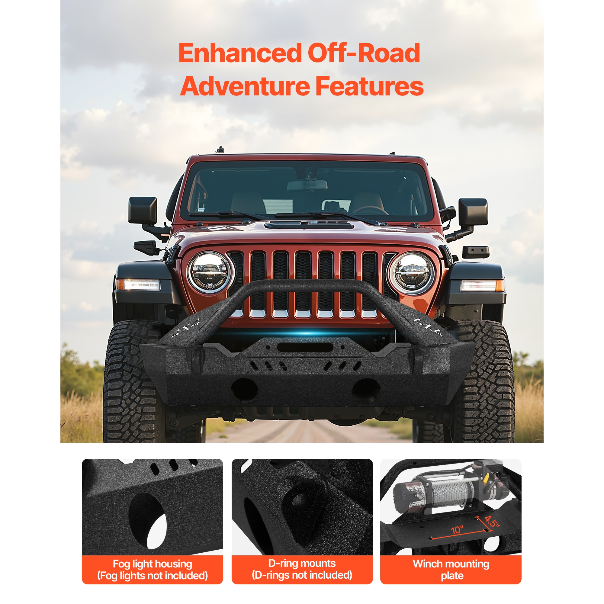 Front Bumper For Jeep Wrangler Jl Jlu And Gladiator Jt Motors_voghion.com